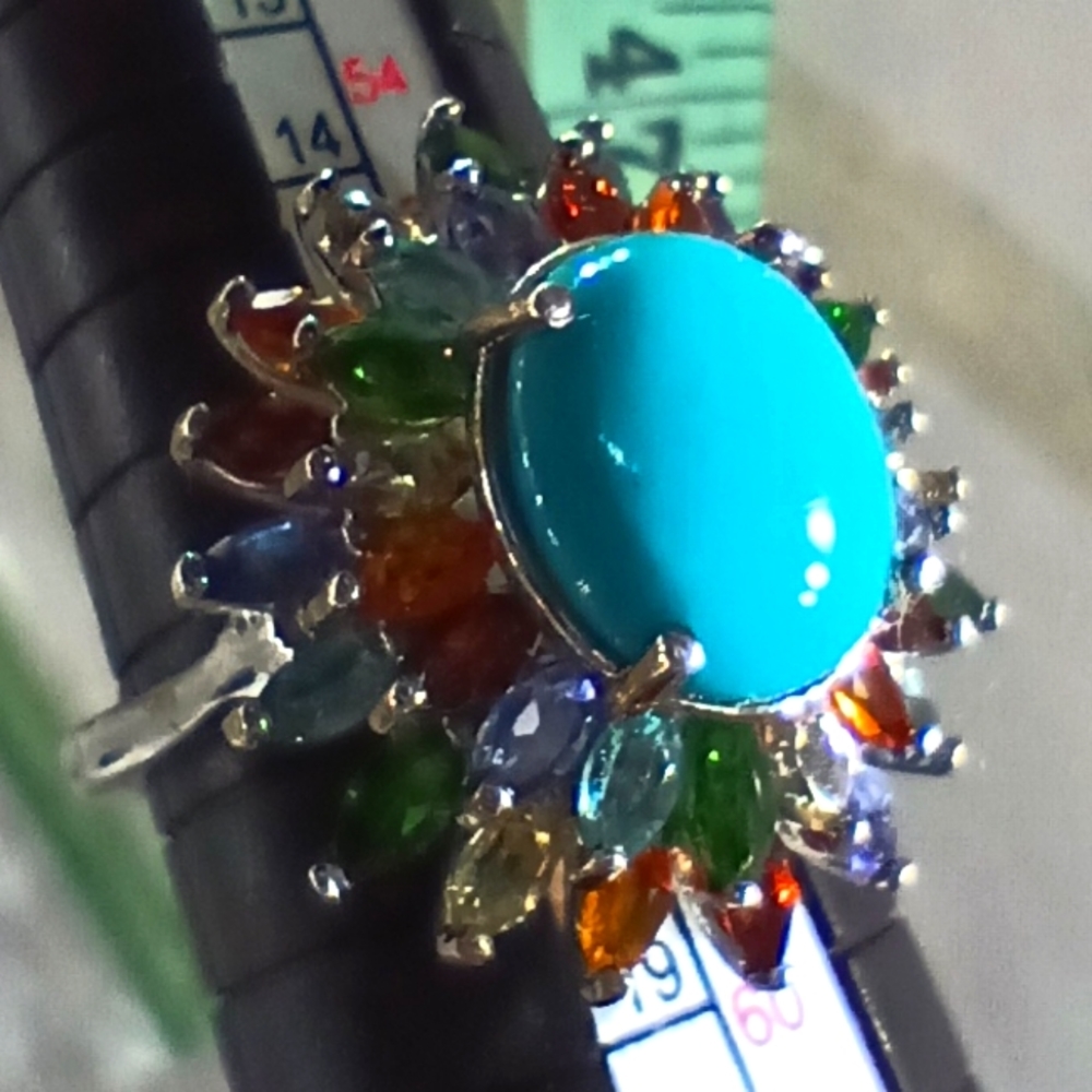 Sleeping Beauty Turquoise Sterling Silver Ring Gemstones